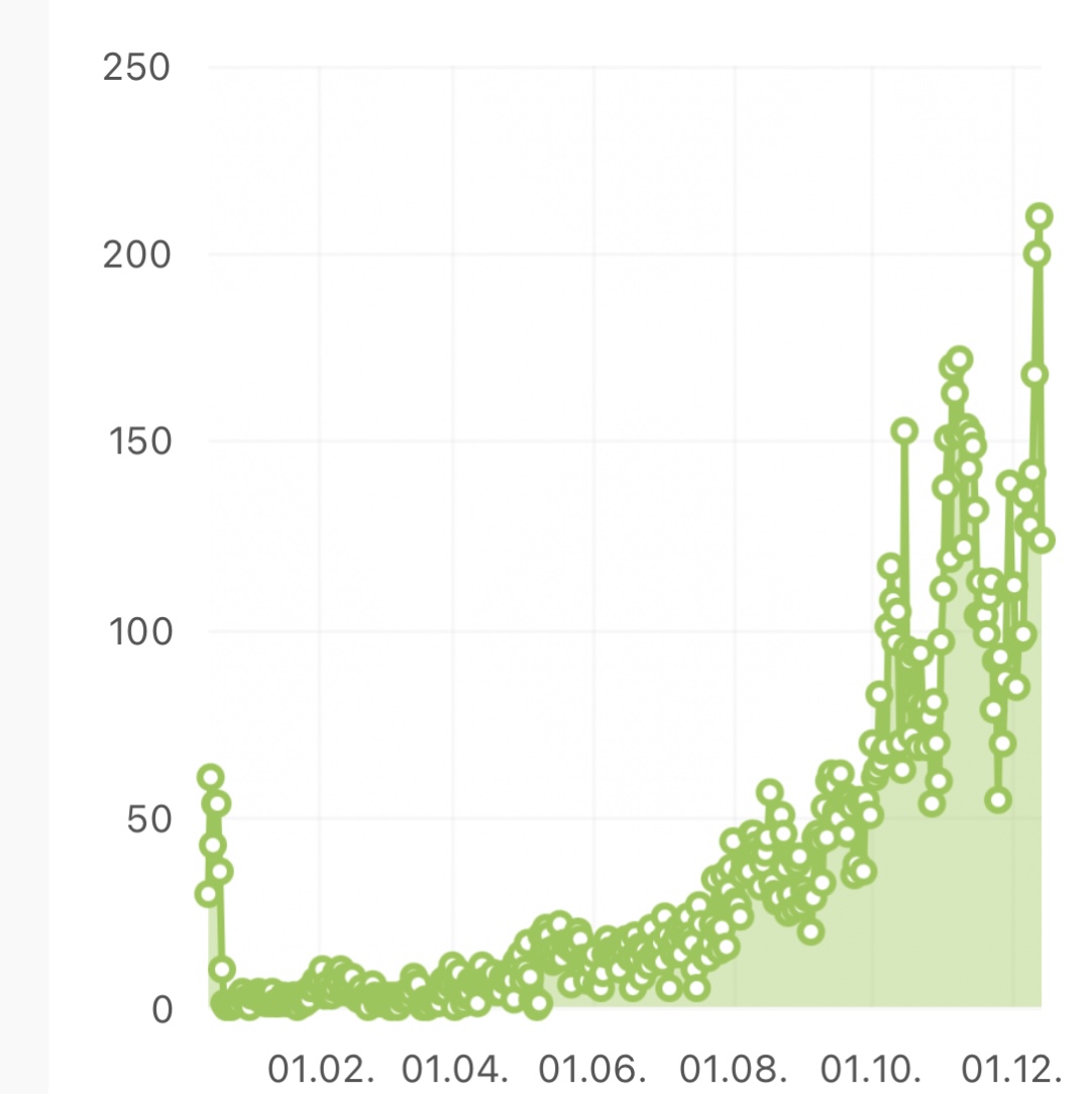 Chart of our CZ eshop growth for the last year