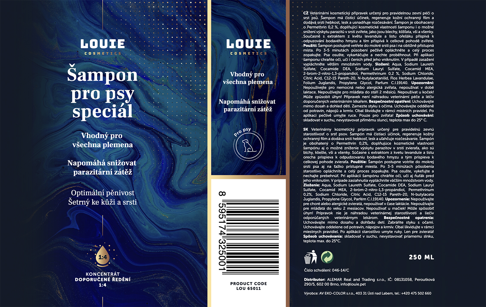 Připravili jsme design etiket na naše budoucí šampony LOUIE